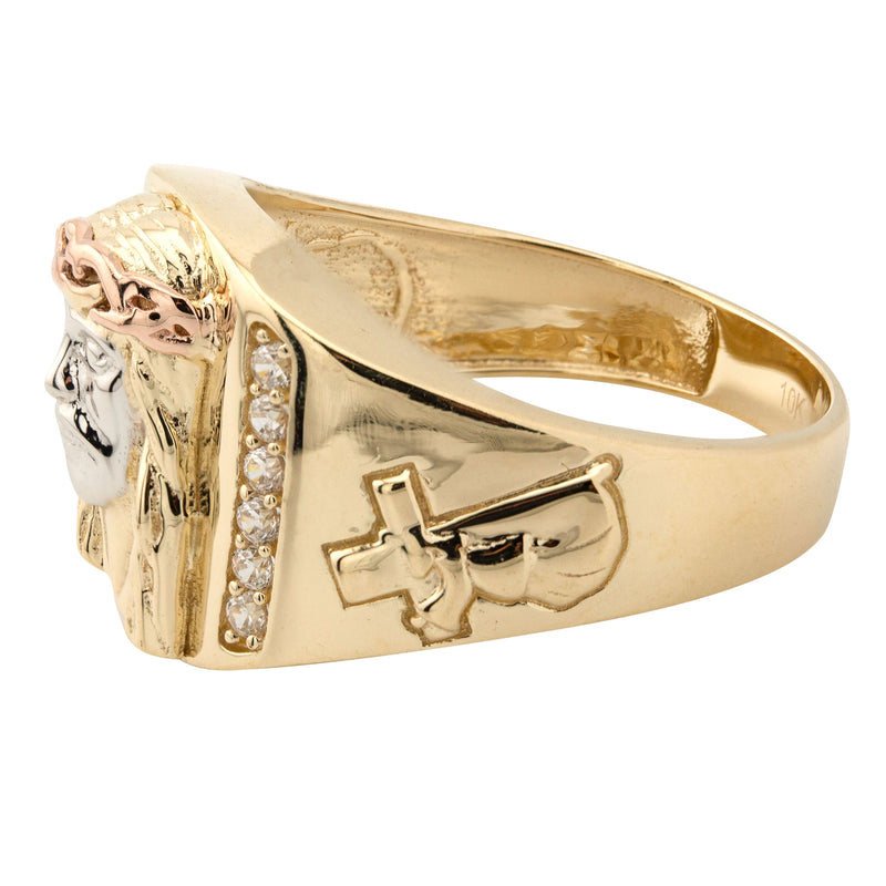 10K Gold Jesus Ring For Men | 6 Grams