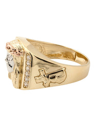 10K Gold Jesus Ring For Men | 6 Grams