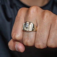 10K Gold Jesus Ring For Men | 6 Grams