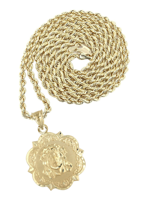 10K Yellow Gold Jesus Piece Necklace | Appx. 13.5 Grams