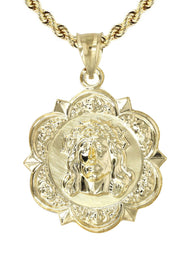 10K Yellow Gold Jesus Piece Necklace | Appx. 13.5 Grams
