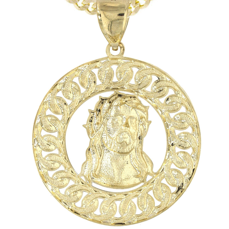 10K Yellow Gold Round Jesus Piece Necklace | Appx. 19.5 Grams