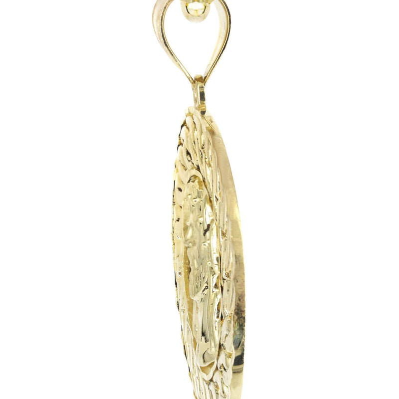 10K Yellow Gold Round Jesus Piece Necklace | Appx. 19.5 Grams