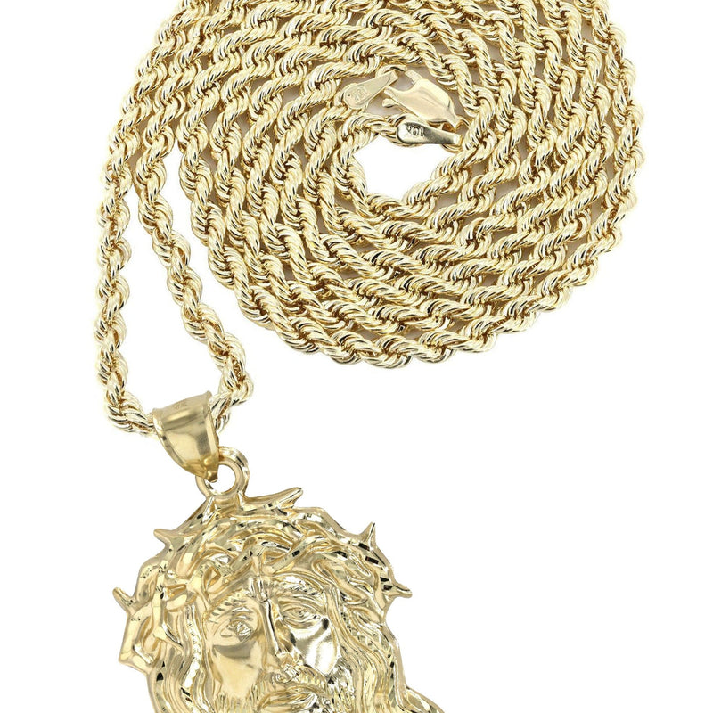 10K Yellow Gold Jesus Piece Necklace | Appx. 19 Grams