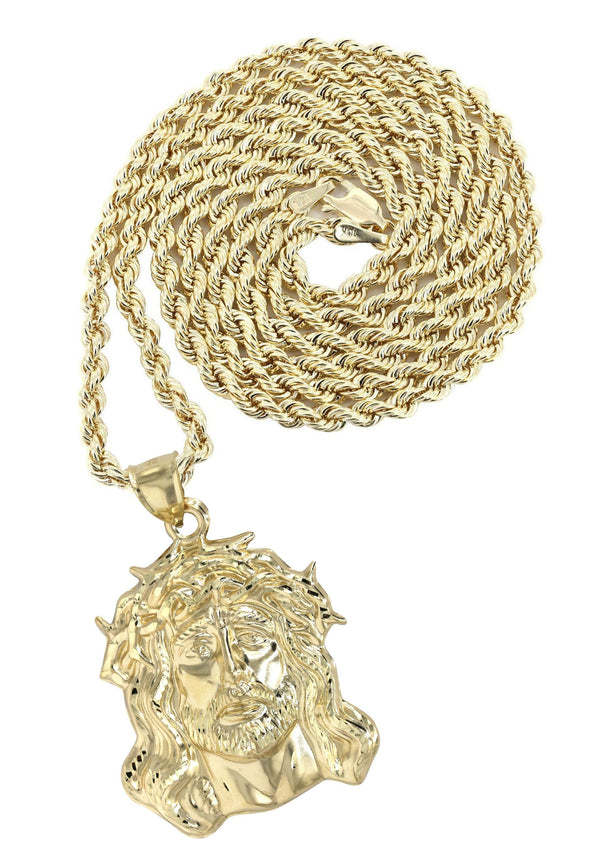10K Yellow Gold Jesus Piece Necklace | Appx. 19 Grams