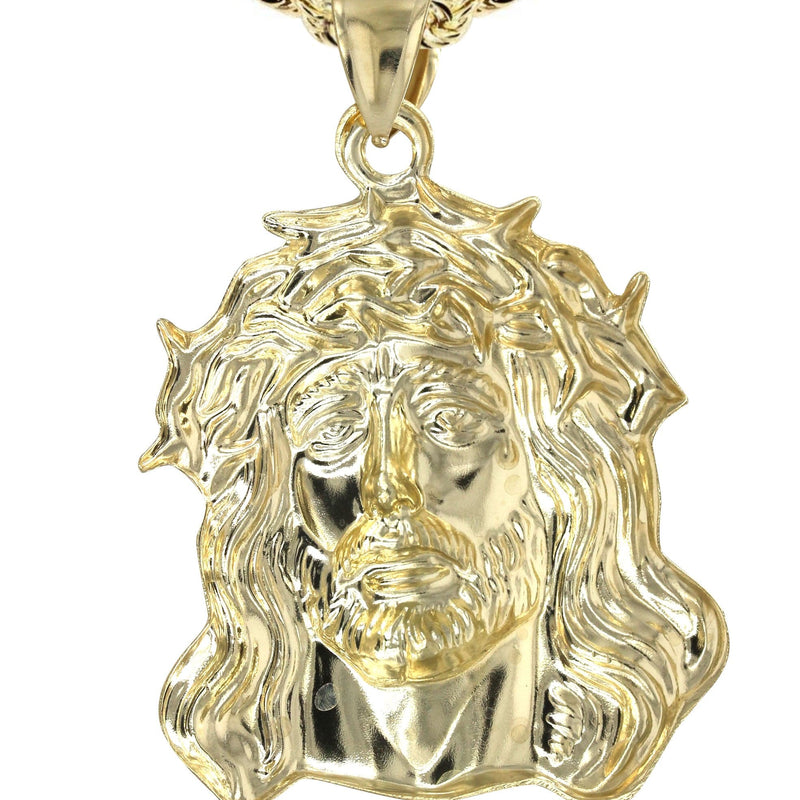 10K Yellow Gold Jesus Piece Necklace | Appx. 19 Grams