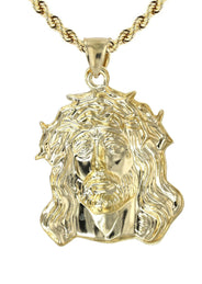 10K Yellow Gold Jesus Piece Necklace | Appx. 19 Grams