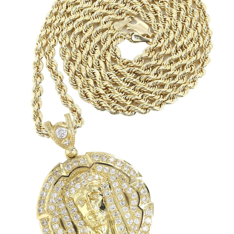 10K Yellow Gold Jesus Piece Necklace | Appx. 18.3 Grams