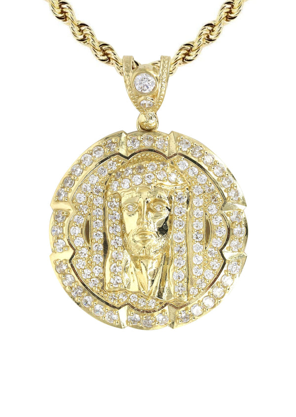 10K Yellow Gold Jesus Piece Necklace | Appx. 18.3 Grams
