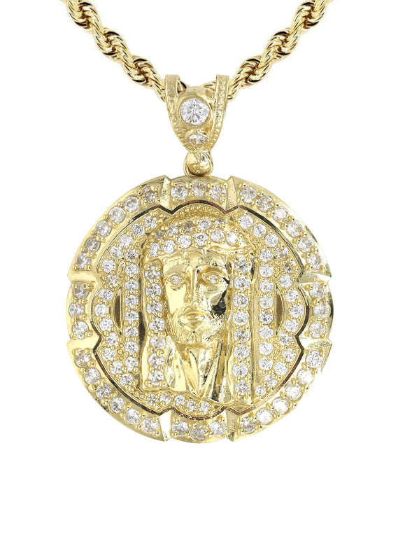 10K Yellow Gold Jesus Piece Necklace | Appx. 18.3 Grams