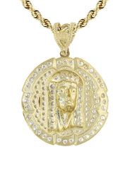 10K Yellow Gold Jesus Piece Necklace | Appx. 18.3 Grams