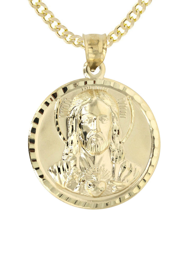 10K Yellow Gold Jesus Piece Necklace | Appx. 14.3 Grams