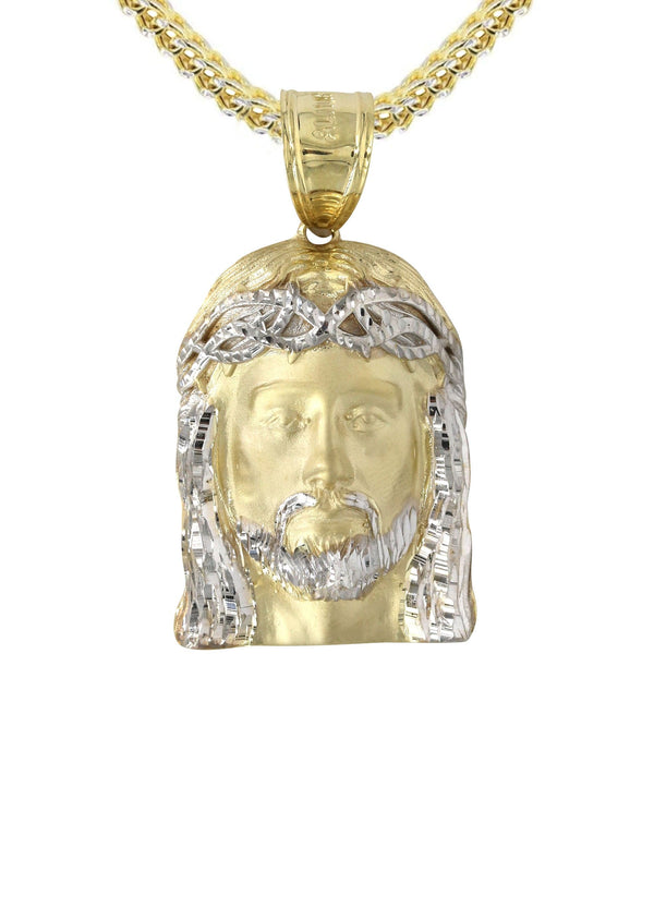 10K Yellow Gold Jesus Piece Necklace | Appx. 21.6 Grams