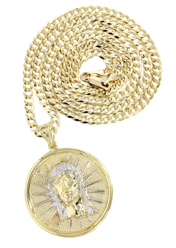 10K Yellow Gold Jesus Piece Necklace | Appx. 19 Grams