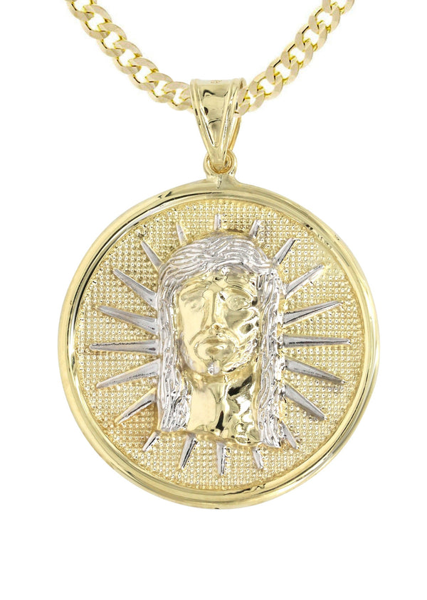 10K Yellow Gold Jesus Piece Necklace | Appx. 19 Grams