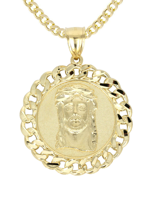 10K Yellow Gold Jesus Piece Necklace | Appx. 16.3 Grams