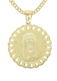 10K Yellow Gold Jesus Piece Necklace | Appx. 16.3 Grams