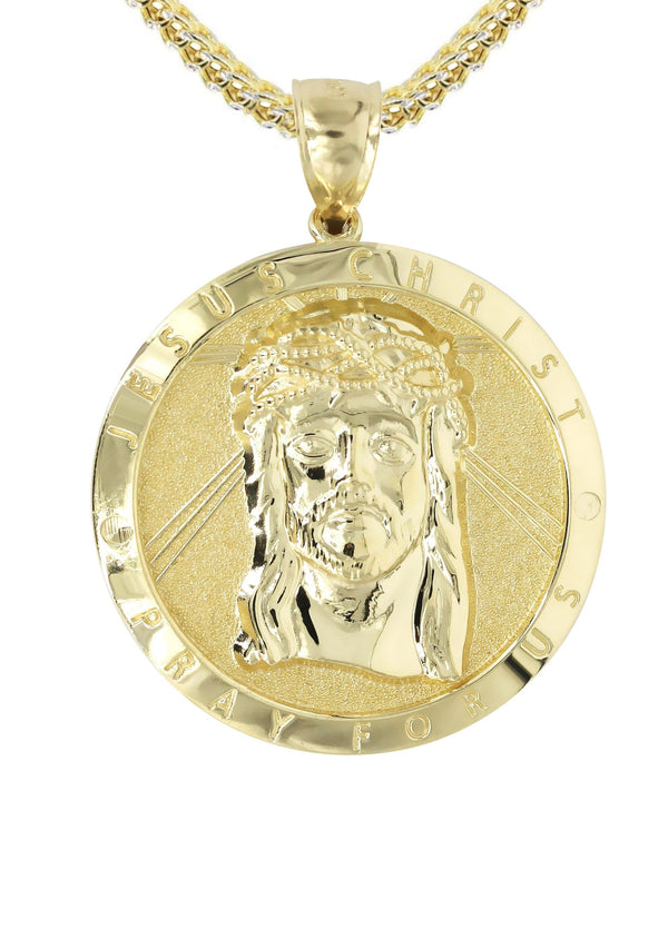 10K Yellow Gold Jesus Piece Necklace | Appx. 17.1 Grams