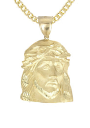 10K Yellow Gold Jesus Piece Necklace | Appx. 17.1 Grams