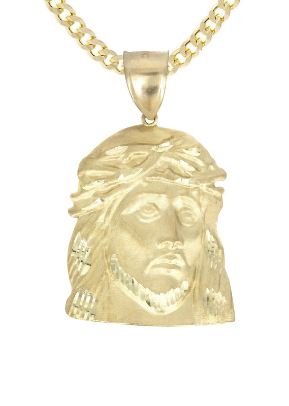 10K Yellow Gold Jesus Piece Necklace | Appx. 17.1 Grams