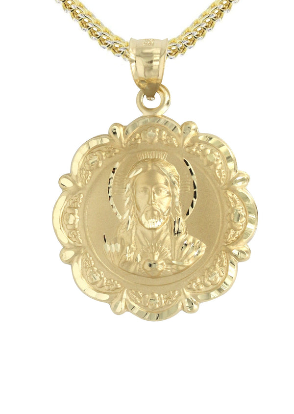 10K Yellow Gold Jesus Piece Necklace | Appx. 13.6 Grams