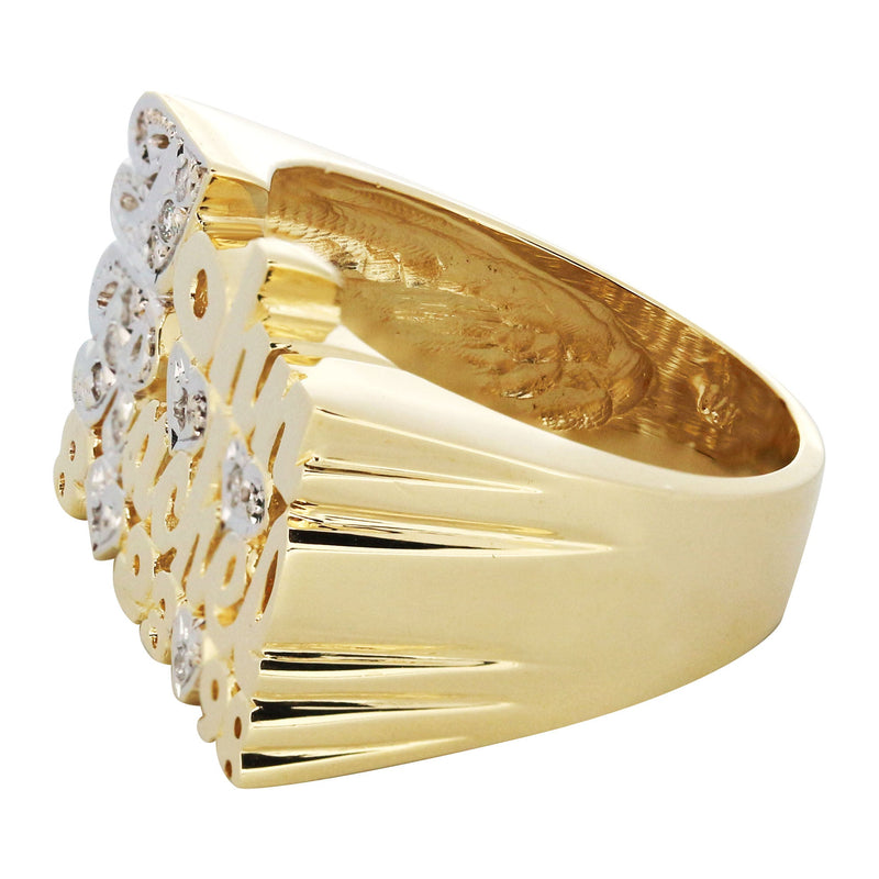14K Diamond Couples Gold Name Ring | Appx. 7.3 Grams