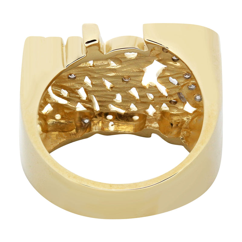 14K Diamond Couples Gold Name Ring | Appx. 7.3 Grams