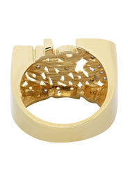 14K Diamond Couples Gold Name Ring | Appx. 7.3 Grams