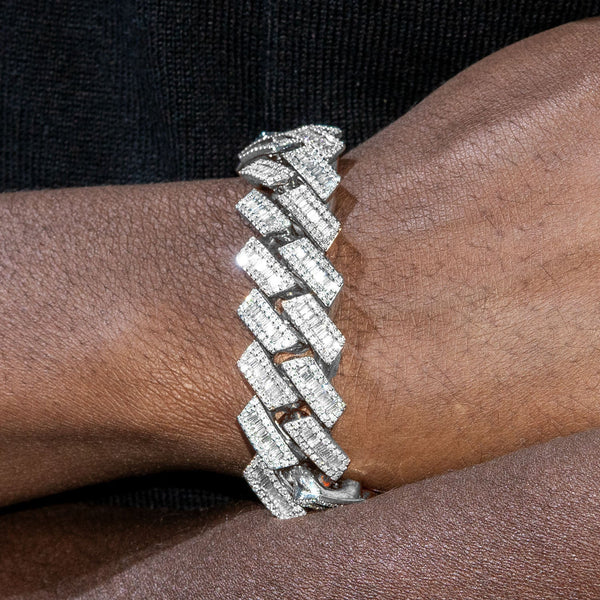 High End Jewelry - Diamond Iced Out Cuban Baguette Bracelet
