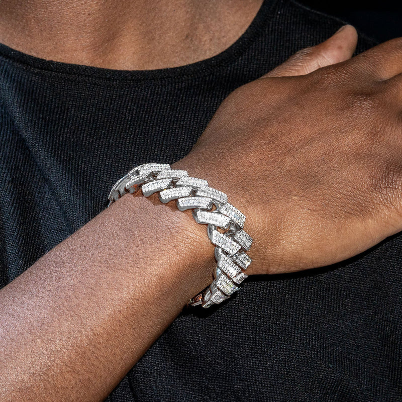 High End Jewelry - Diamond Iced Out Cuban Baguette Bracelet