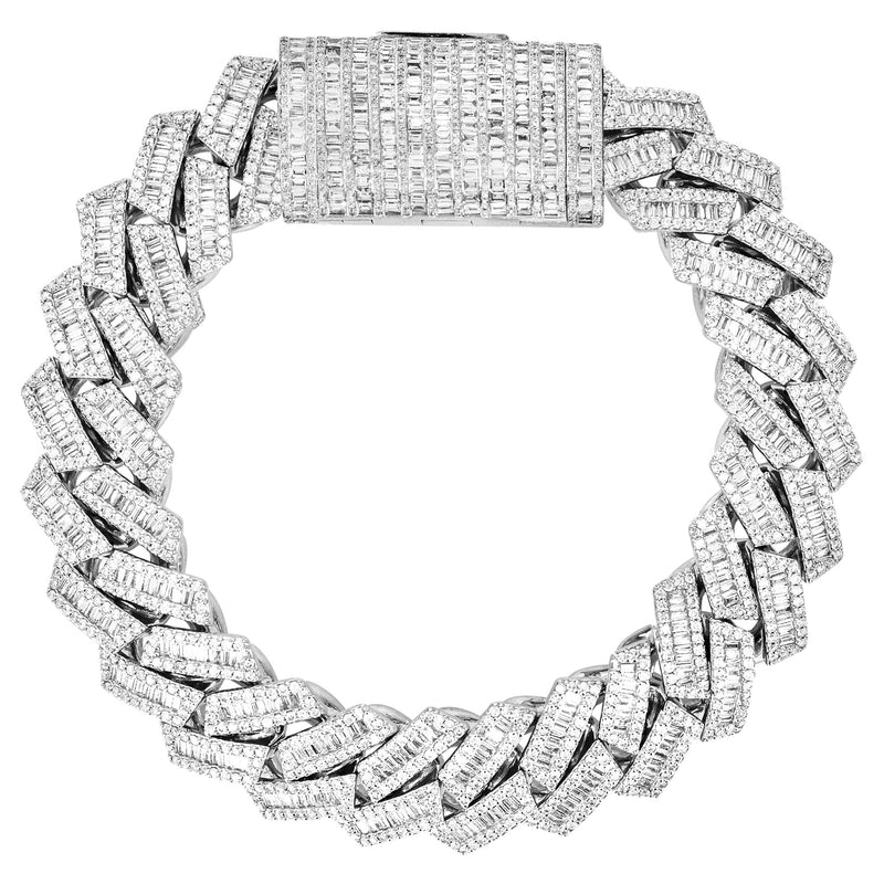 High End Jewelry - Diamond Iced Out Cuban Baguette Bracelet