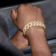 High End Jewelry - Diamond Iced Out Cuban Baguette Bracelet