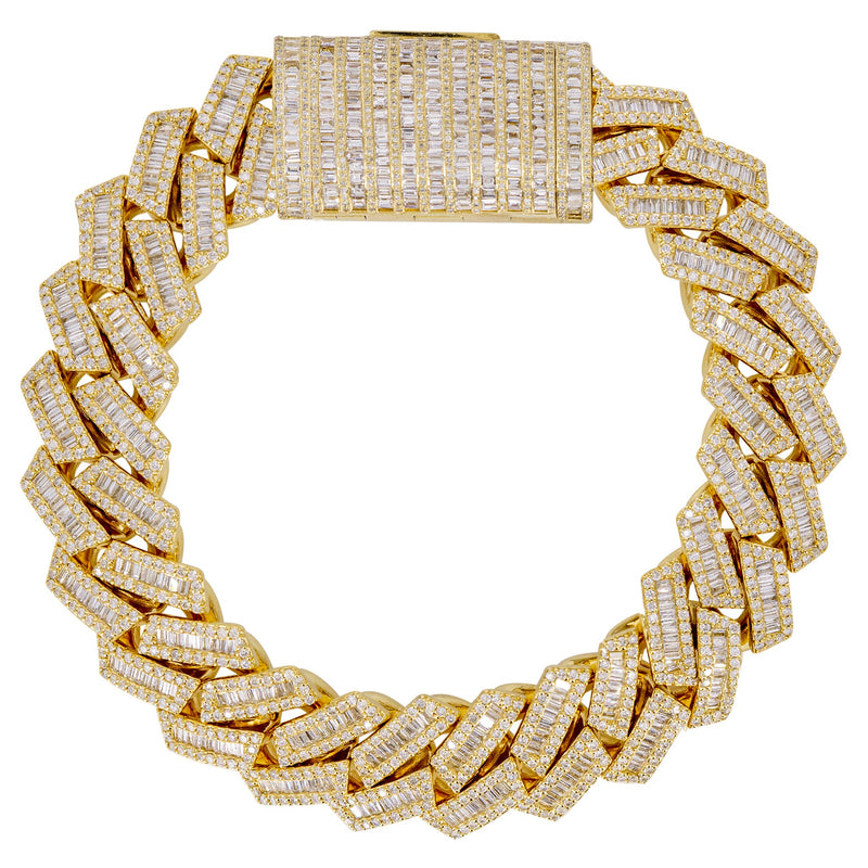 High End Jewelry - Diamond Iced Out Cuban Baguette Bracelet