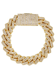 High End Jewelry - Diamond Iced Out Cuban Baguette Bracelet
