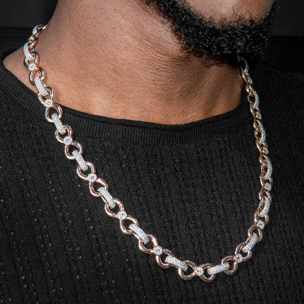 High End Jewelry - Diamond Rose Gold Tie Bow Link Chain