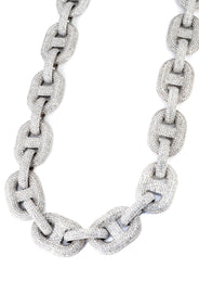 High End Jewelry - Iced Out Diamond Mariner Link Chain