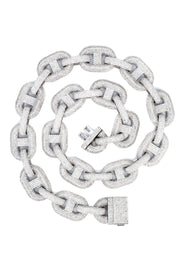 High End Jewelry - Iced Out Diamond Mariner Link Chain