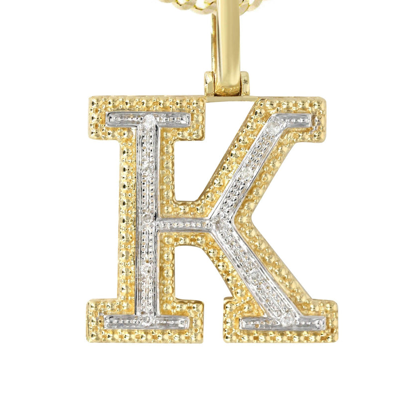 Diamond 10K Yellow Gold Letter "K" Necklace | Appx. 14.9 Grams