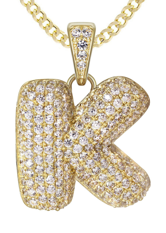 10K Yellow Gold Bubble Letter 