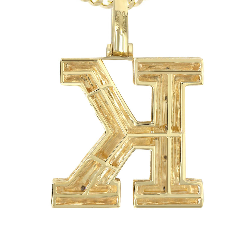 Diamond 10K Yellow Gold Letter "K" Necklace | Appx. 14.9 Grams