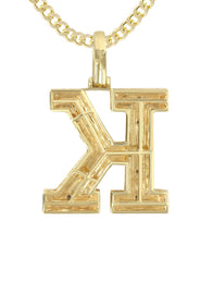 Diamond 10K Yellow Gold Letter "K" Necklace | Appx. 14.9 Grams