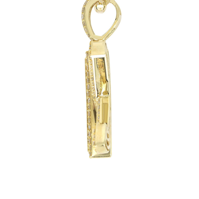 14K Yellow Gold Letter "K" Baguette Diamond Necklace | 2.17 Carats