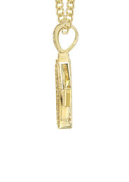 14K Yellow Gold Letter "K" Baguette Diamond Necklace | 2.17 Carats