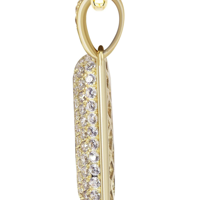 10K Yellow Gold Bubble Letter "K" CZ Necklace | Appx. 5.1 Grams
