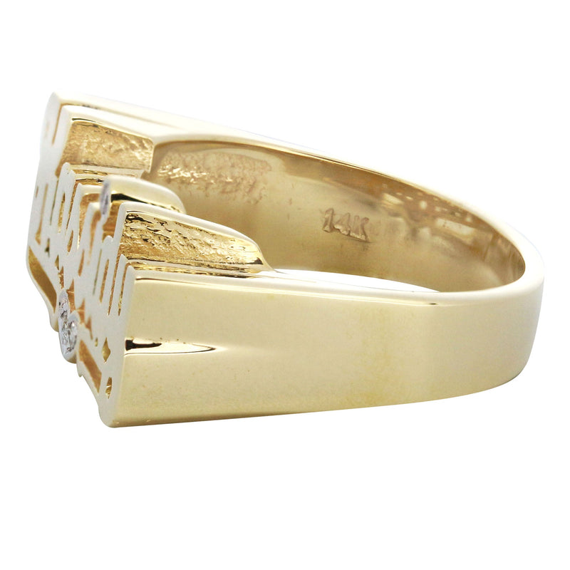 14K Diamond Heart Script Gold Name Ring | Appx. 6.3 Grams