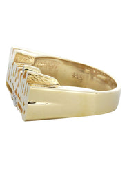 14K Diamond Heart Script Gold Name Ring | Appx. 6.3 Grams