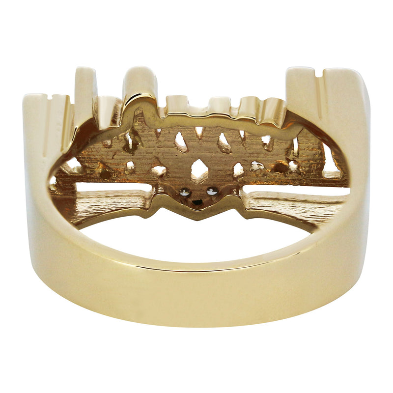 14K Diamond Heart Script Gold Name Ring | Appx. 6.3 Grams