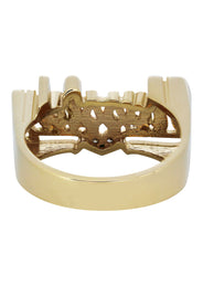 14K Diamond Heart Script Gold Name Ring | Appx. 6.3 Grams