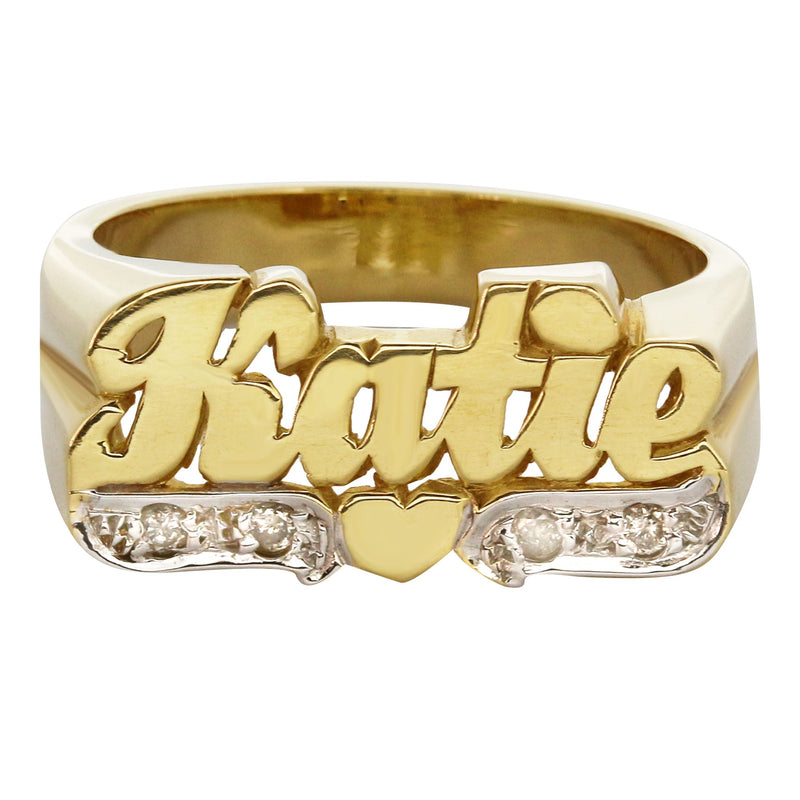 14K Diamond Gold Name Ring | Appx. 5 Grams