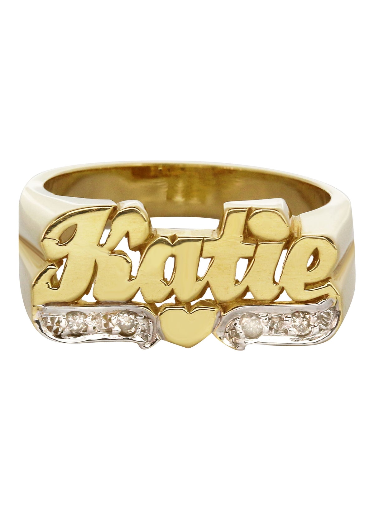 14K Diamond Gold Name Ring | Appx. 5 Grams
